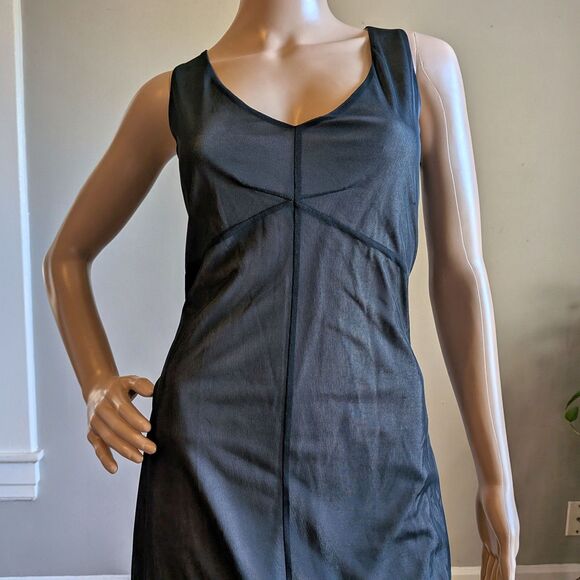 Vintage Y2K Express Mesh Mini Dress Black LBD Party Whimsigoth Size 7/8 - Picture 5 of 8
